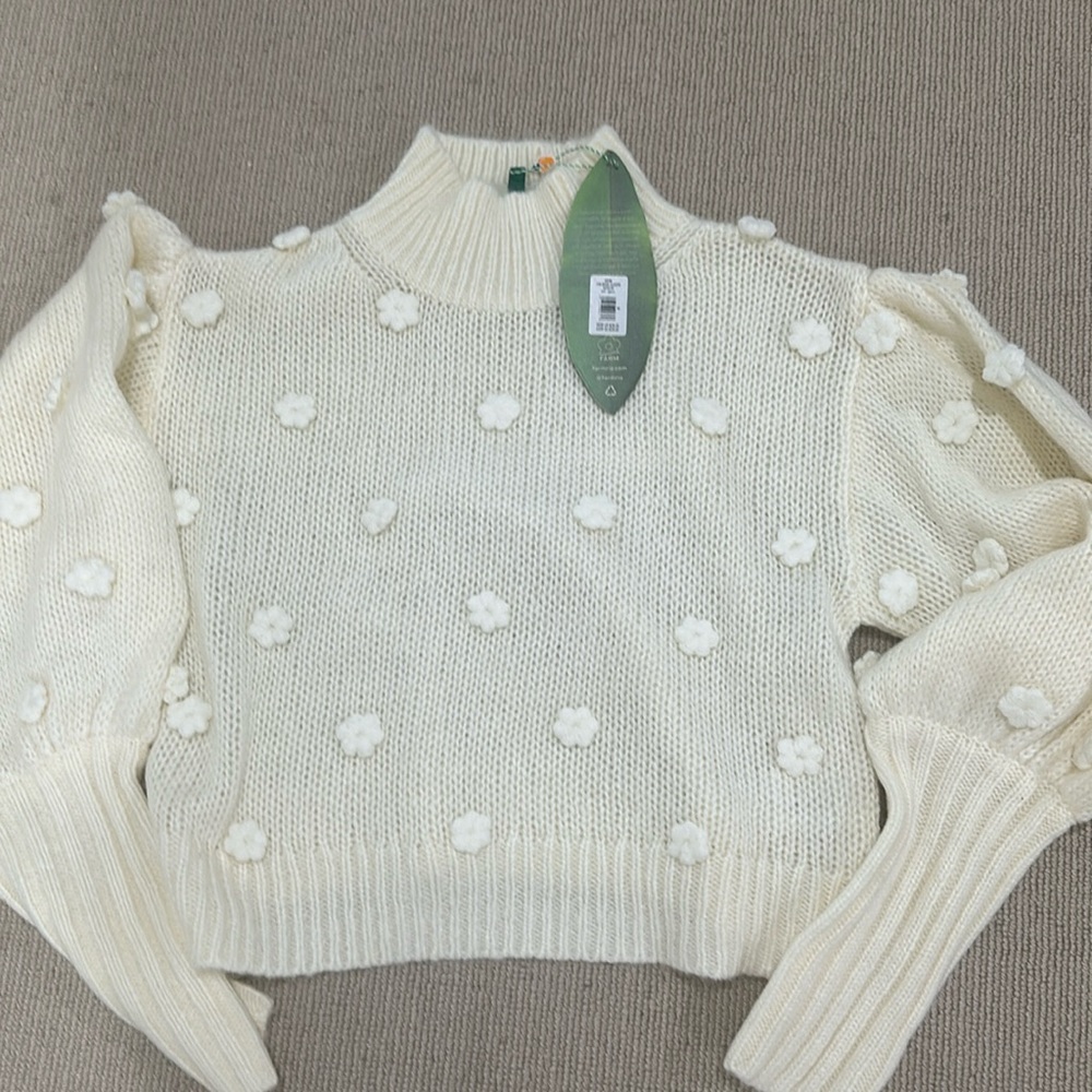 farm Rio farmrio handmade flower sweater $225 medium - NWOT